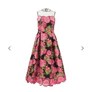 Teri Jon by Rickie Freeman Floral Jacquard Fit & Flare Dress Size 0 NWT